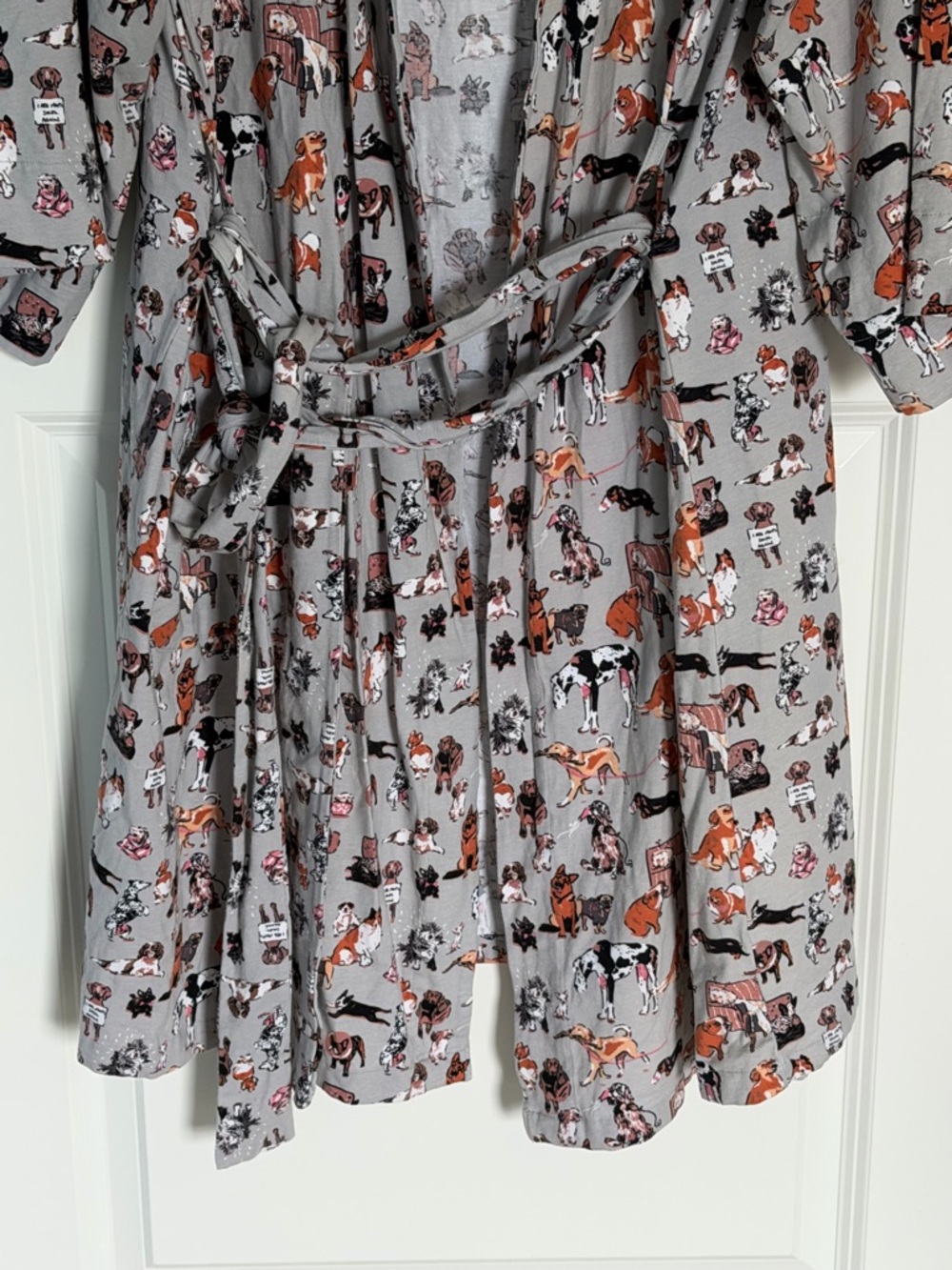 Vera Bradley Gray Dog Show Knit Robe Size S/M 54510 - Picture 6 of 13